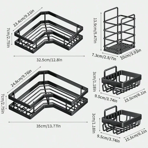 5-Piece Corner Shower Organizer