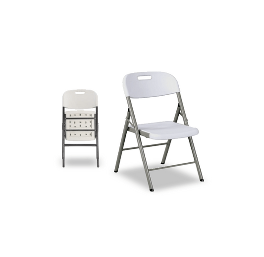 Round Plastic Event Folding Table, White