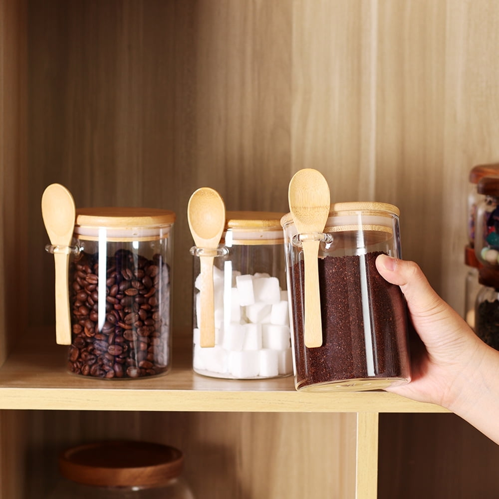 Airtight Glass Jars with Bamboo Lids