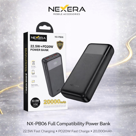 Nexera Powerbank 20000MAH 22.5W FASTCHARGE NX-PB06