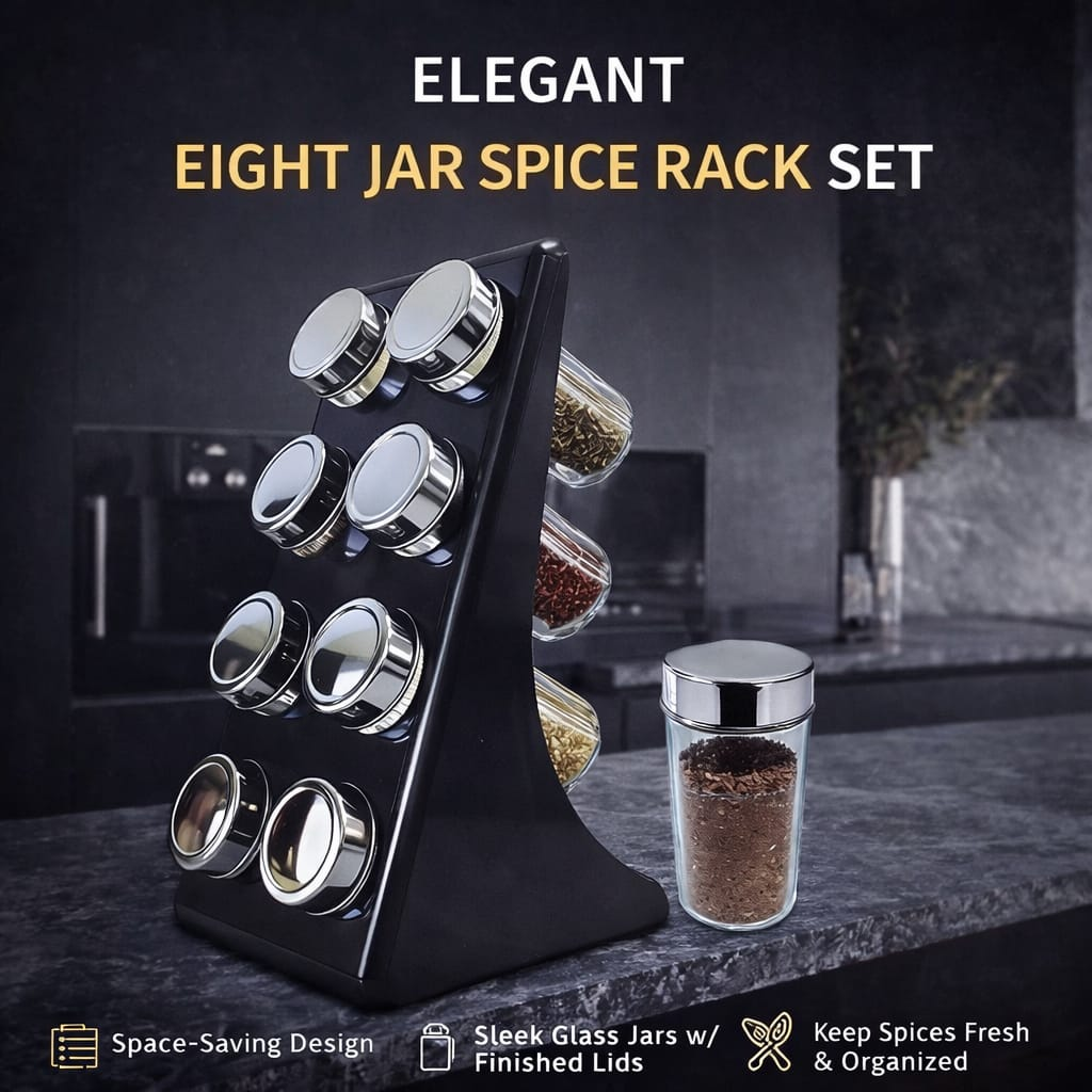 8-Jar Spice Rack Set