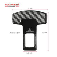 Car Safety Seat Belt Buckle Alarm Stopper Silencer Clip Clamp Carbon Fiber Universal (2 Pcs)