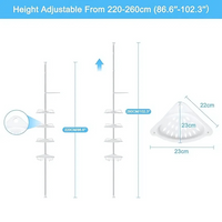 4 Tier Bathroom Corner Shelf with Towel Holder – Wall Mounted Storage Rack for Toiletries & Towels