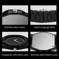 Bold Black Watch Arabic Dial Quartz