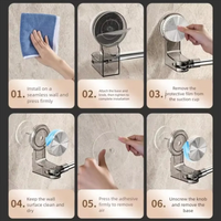 Rotating Retractable Suction Hook Bathroom Hanger Organiser