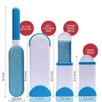 Pet Hair Remover Brush for Dogs and Cats with Efficient Double-Sided Self Cleaning Base, Animal Hair Removal Tool