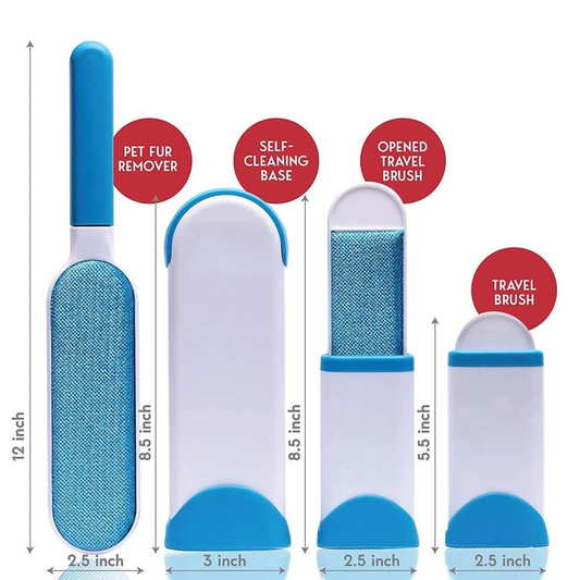 Pet Hair Remover Brush for Dogs and Cats with Efficient Double-Sided Self Cleaning Base, Animal Hair Removal Tool