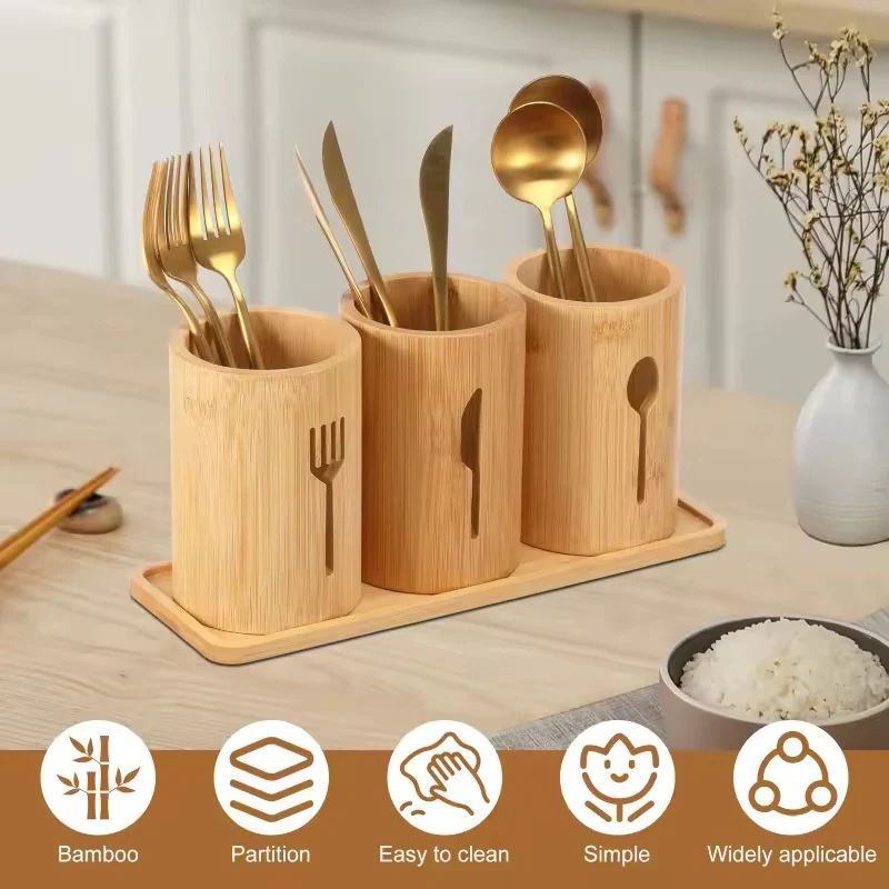 Bamboo Utensil Organizer