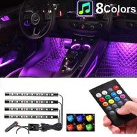 Car Rgb 4 Pcs Waterproof Led Light Strip Remote Or Bluetooth Control