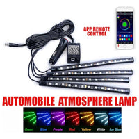 Car Rgb 4 Pcs Waterproof Led Light Strip Remote Or Bluetooth Control