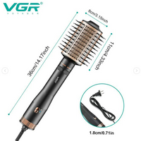 VGR Rotating Hot Air Brush Comb V494 - Black