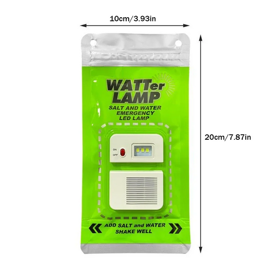 Portable Salt Water LED Lamp for Camping, Hiking & Emergencies.
