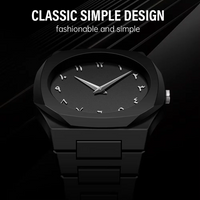 Bold Black Watch Arabic Dial Quartz