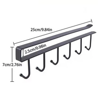 Stainless steel 6 hook organizer