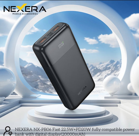 Nexera Powerbank 20000MAH 22.5W FASTCHARGE NX-PB06