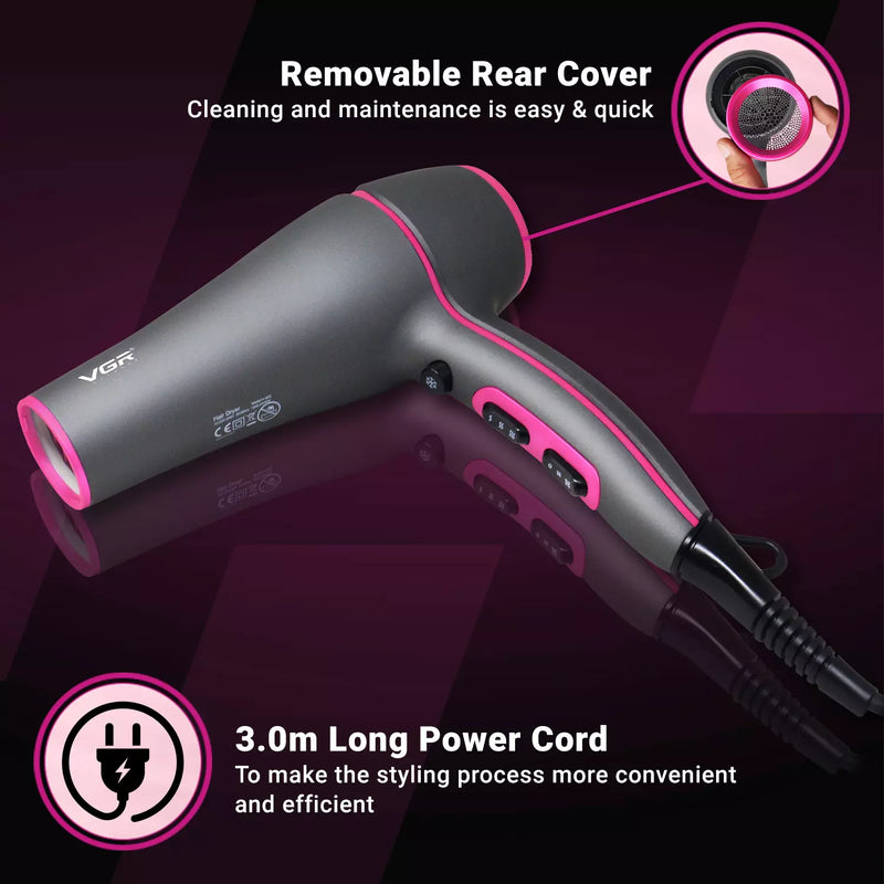 Vgr Hair Dryer V402 - With Diffuser