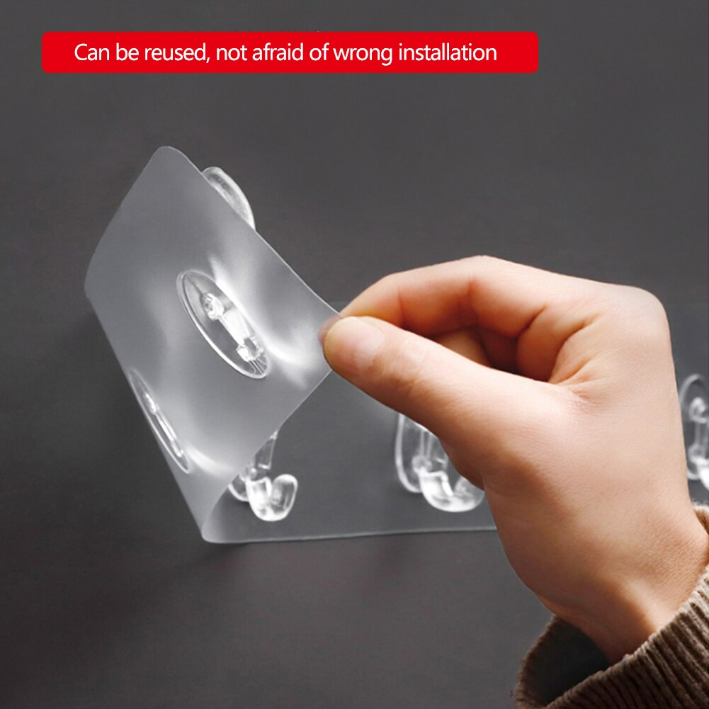 6-Row Self-Adhesive Wall Hooks