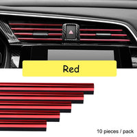 10pcs Car Air Conditioner Grill Decoration Strips Ac