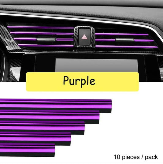 10pcs Car Air Conditioner Grill Decoration Strips Ac