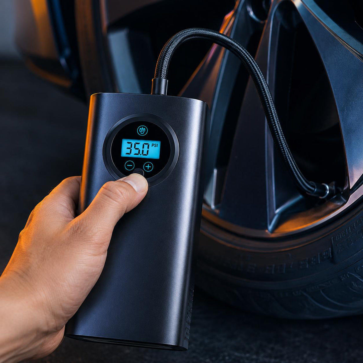 Portable Air Compressor Pump Tire Inflator with Digital Gauge, Heavy Duty Double Cylinder 12V Tire Pump 150 PSI with Tire Repair Kit MK-718