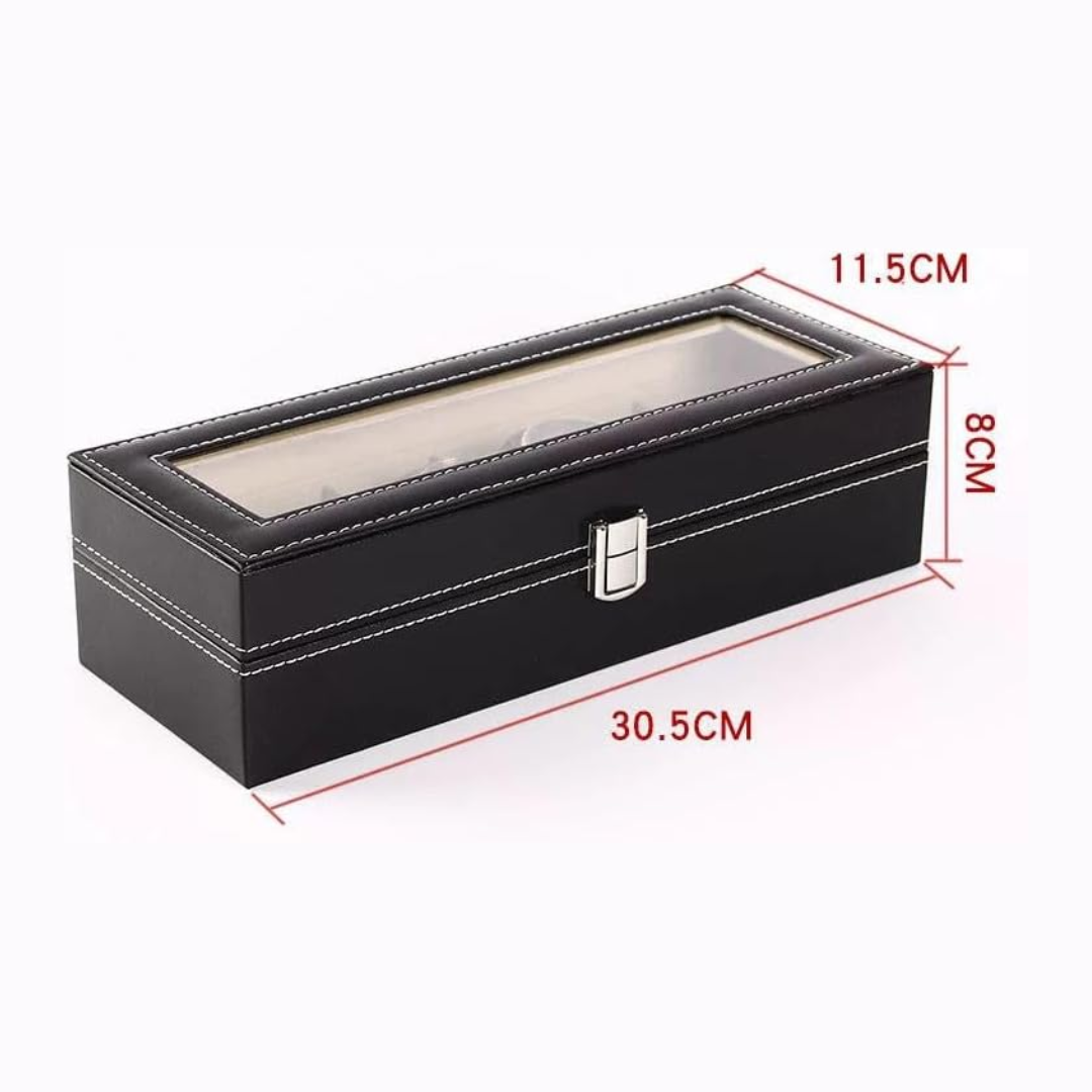 6-Slot Leather Watch Organizer
