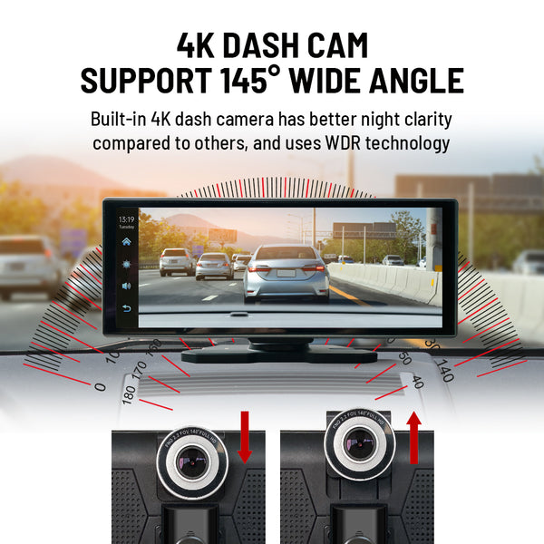 CarPlay Stereo with 4K Dashcam