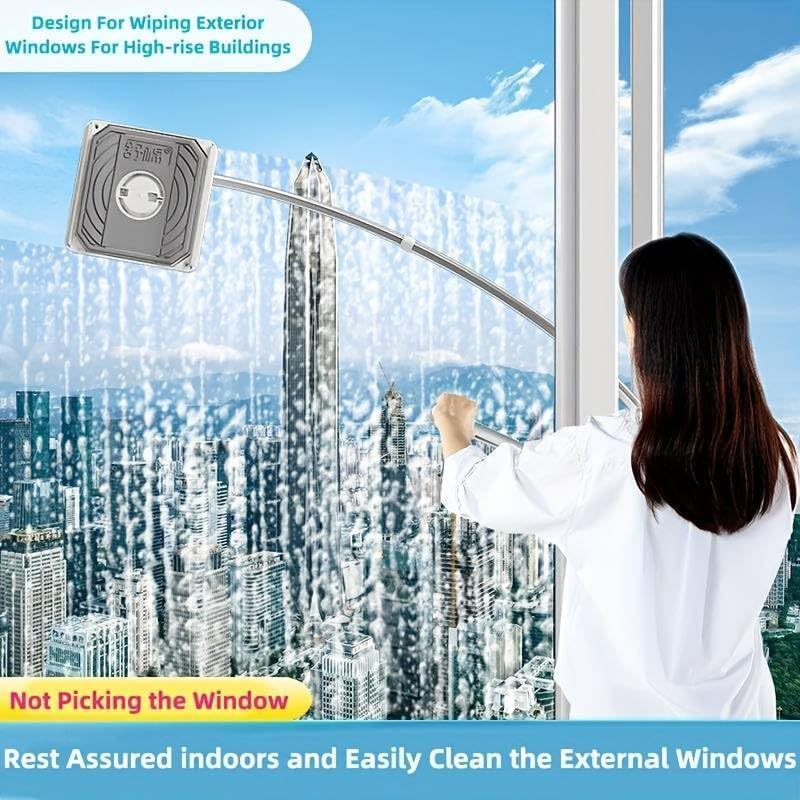 Telescopic window cleaner sponge and squeegee