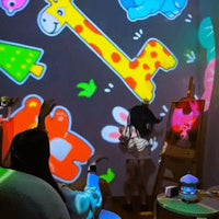 Bunny projector colorful room projection