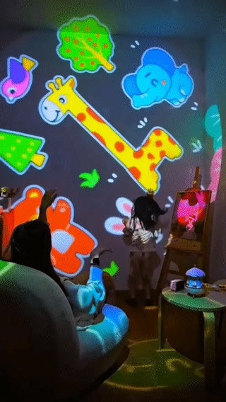 Bunny projector colorful room projection