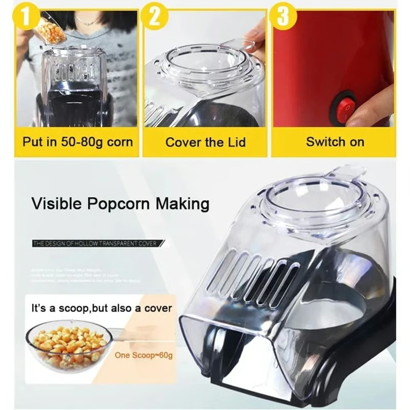 MINIJOY Oil-Free Popcorn Maker