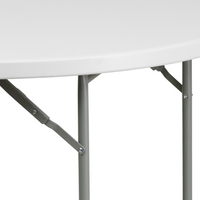 Round Plastic Event Folding Table, White