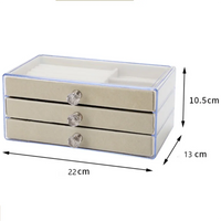 Clear Acrylic Jewelry Organizer Box With 3 Drawers