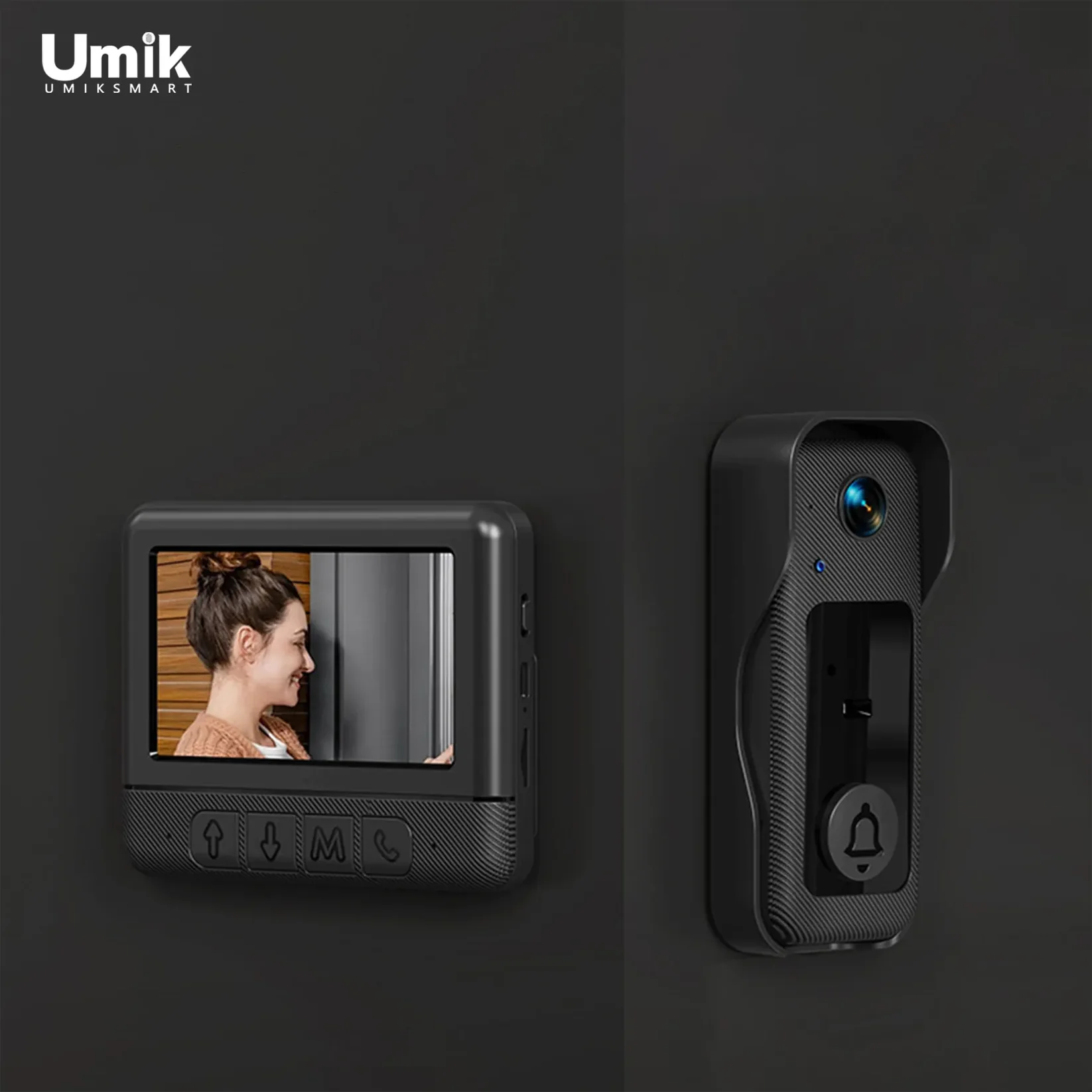 Visual smart doorbell with 4.3-inch color display, 0.3 megapixel camera for home security X8