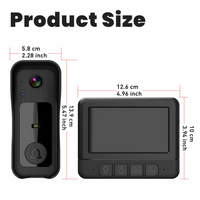 Visual smart doorbell with 4.3-inch color display, 0.3 megapixel camera for home security X8