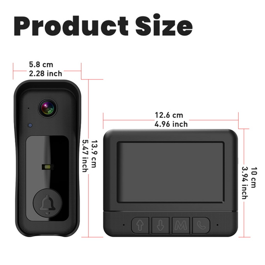Visual smart doorbell with 4.3-inch color display, 0.3 megapixel camera for home security X8