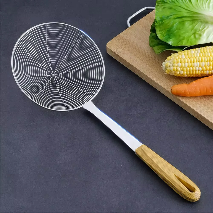 Wooden and skimmer strainer pot