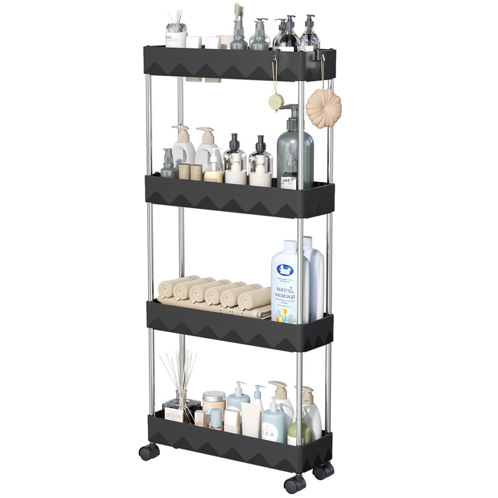 4 Tier Slim Rolling Storage Cart