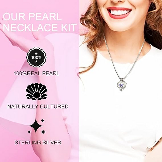 Wish Pearl Necklace Kit,Mysterious Oyster Pearl Gift Set