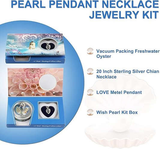 Wish Pearl Necklace Kit,Mysterious Oyster Pearl Gift Set