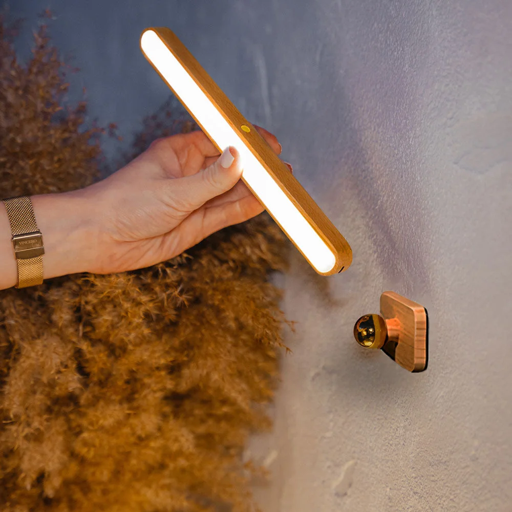 Magnetic LED Wooden Wall Light