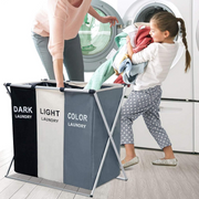 3 Section Laundry Basket Printed