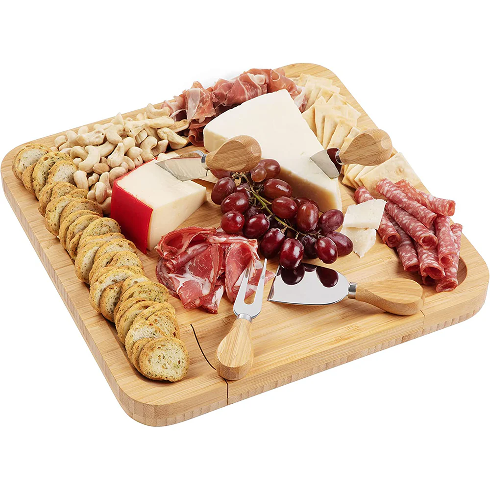 Bamboo Squared Board Wooden Serving Tray