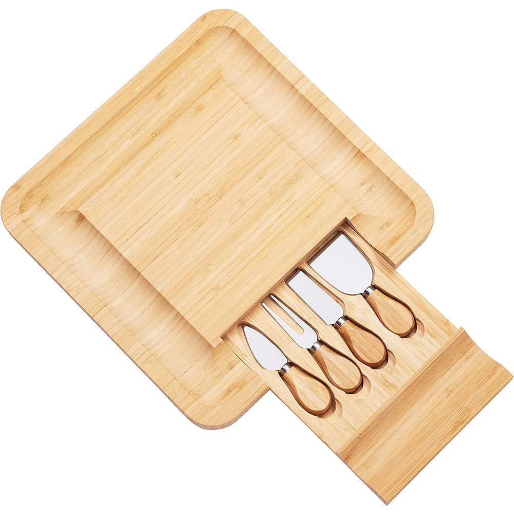 Bamboo Squared Board Wooden Serving Tray