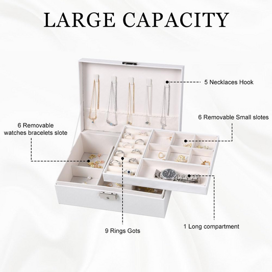 Jewellery Storage Box Lockable with Key, Jewellery Organiser