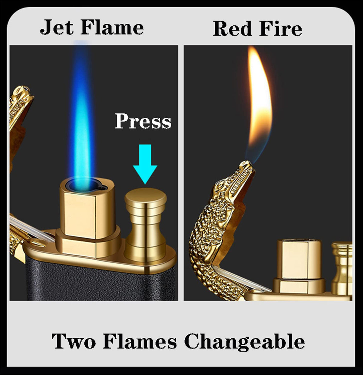 Crocodile Double-Flame Lighter