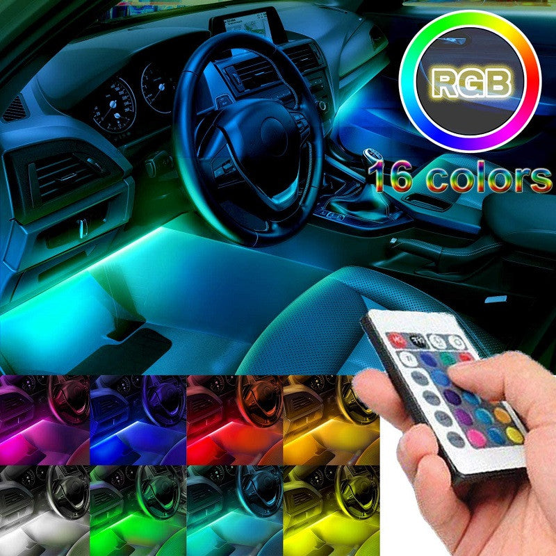 4-Piece RGB Car Interior Lights