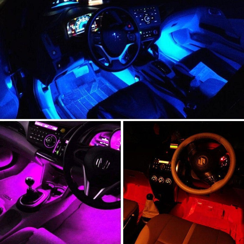 4-Piece RGB Car Interior Lights