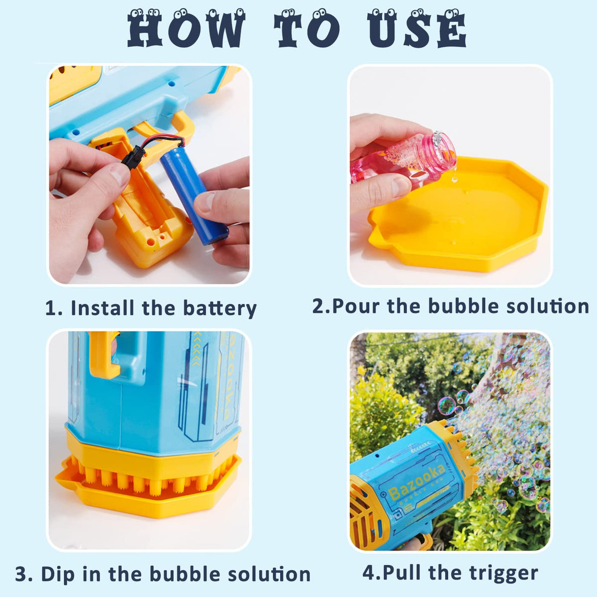 Bubble Gun 88 Holes With Light