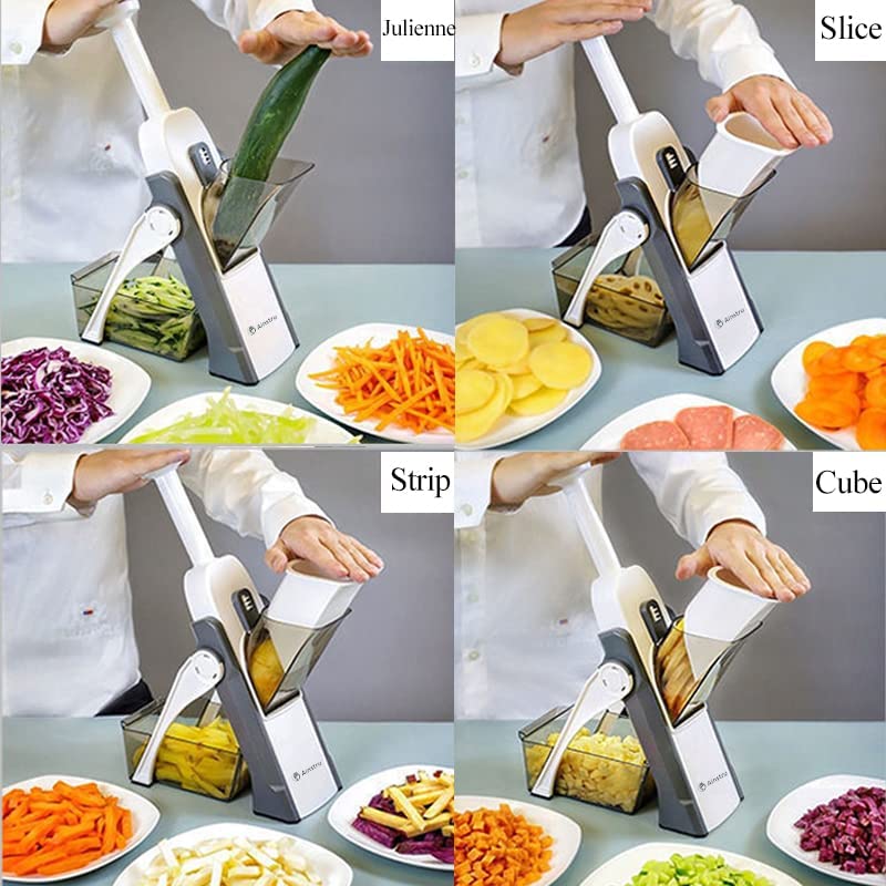 5-in-1 Vegetable Cutter, Chopper & Adjustable Slicer