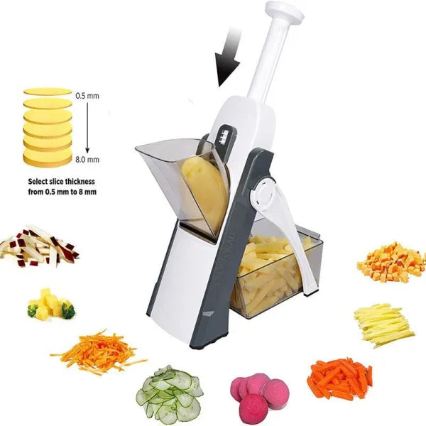 5-in-1 Vegetable Cutter, Chopper & Adjustable Slicer